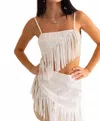 Le Lis Denim Fringe Festival Top In White In White