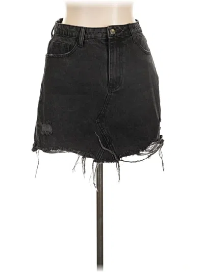 Pre-owned Le Lis Denim Skirt In Black