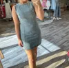 Le Lis Distressed Denim Mini Dress