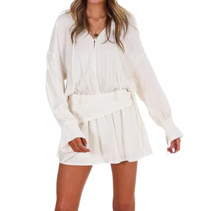Le Lis Easy Days Low Waist Shirt Dress In Cream In White