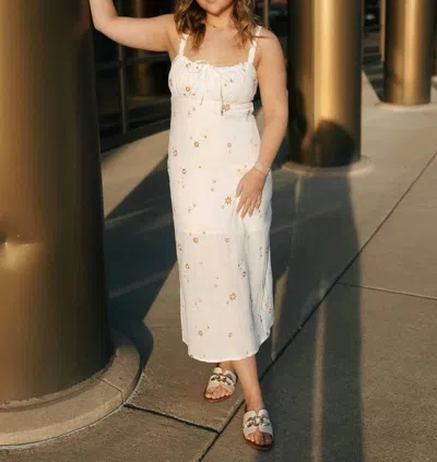 Le Lis Embroidered Fabric Mini Dress In White