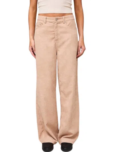 Le Lis Embroidered Pocket Corduroy Pants In Taupe In Grey