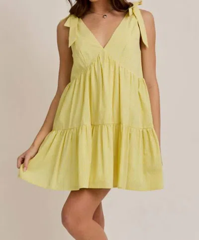 Le Lis Erica Gingham Mini Dress In Yellow