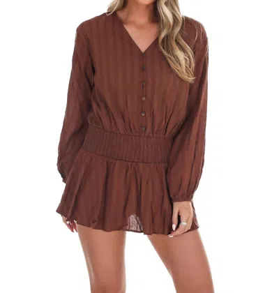 Le Lis Escape Mini Romper In Brown