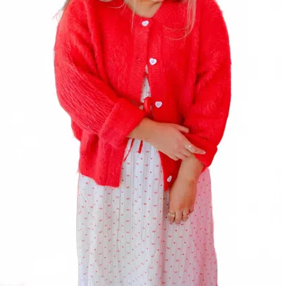 Le Lis Essential Button Cardigan In Red