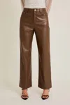 Le Lis Fallin' For You Leather Pant In Brown In Brown