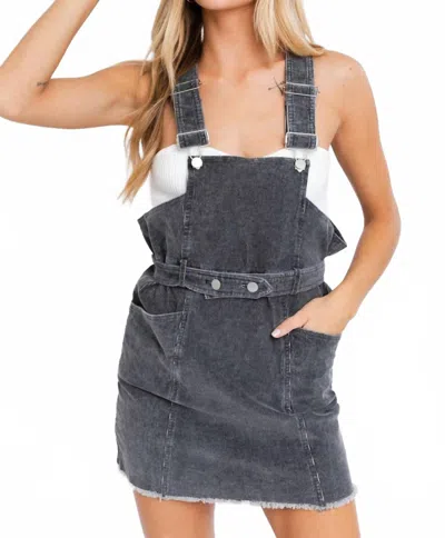 Le Lis Farmhouse Darling Overall Dress In Black In Gray