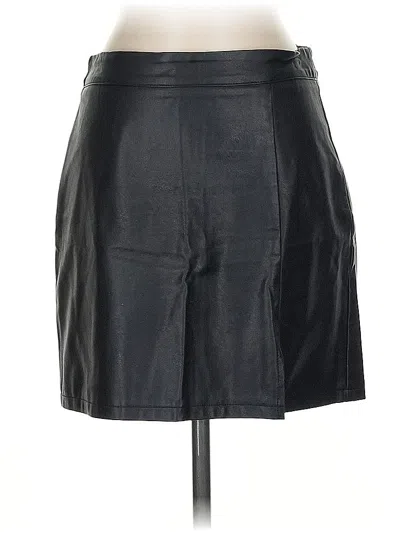 Pre-owned Le Lis Faux Leather Skirt In Black