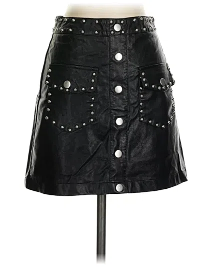 Pre-owned Le Lis Faux Leather Skirt In Black