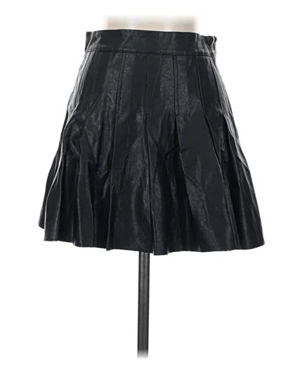 Pre-owned Le Lis Faux Leather Skirt In Black