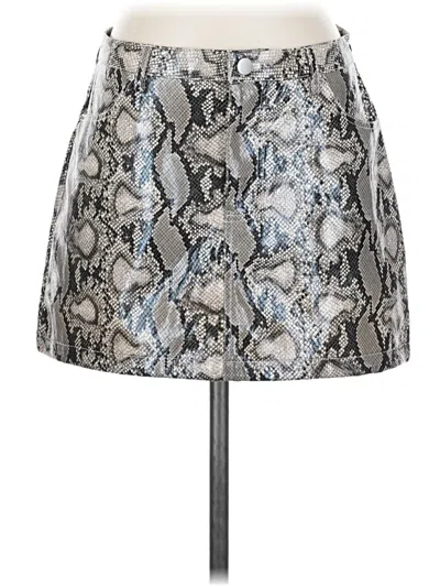 Le Lis Faux Leather Skirt In Black