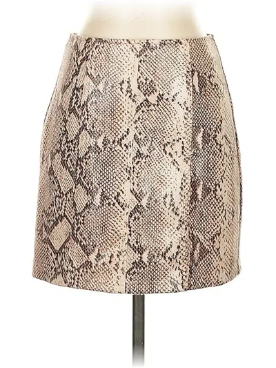 Pre-owned Le Lis Faux Leather Skirt In Brown