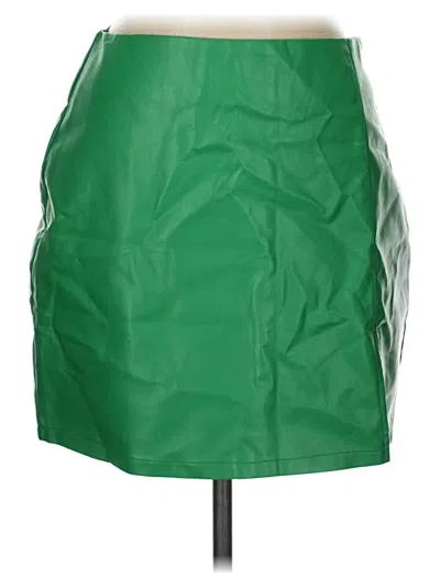 Pre-owned Le Lis Faux Leather Skirt In Green