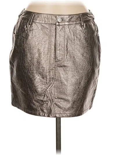 Pre-owned Le Lis Faux Leather Skirt In Silver