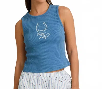 Le Lis Feeling Lucky Tank Top In Dusty Blue