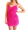 LE LIS FLAMINGO DRESS IN PINK