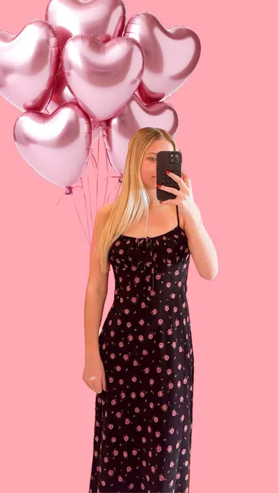 Le Lis Floral Midi Dress In Rose In Multi