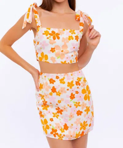 Le Lis Floral Set In Orange Floral In White