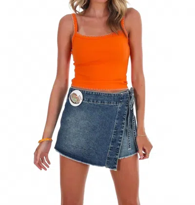 Le Lis Football Frenzy Tank Top In Orange