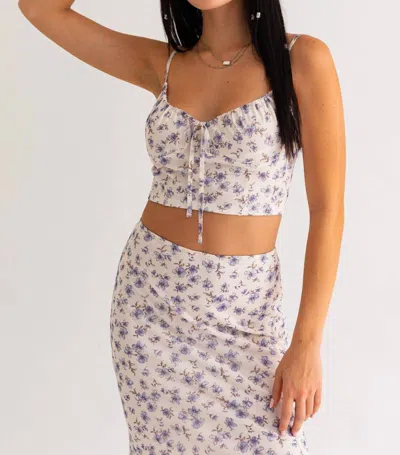 Le Lis Forget Me Not Corset In Cream-lavender