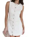 Le Lis Front Row Denim Dress In White In White