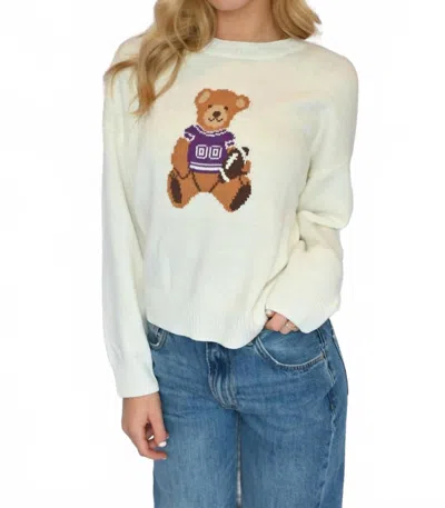 Le Lis Game On Teddy Bear Sweater In Beige In Neutral