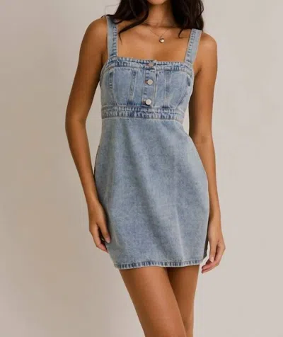 Le Lis Game Time Denim Mini Dress In Blue