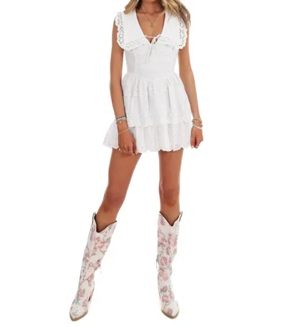 Le Lis Garden Grace Eyelet Mini Dress In White