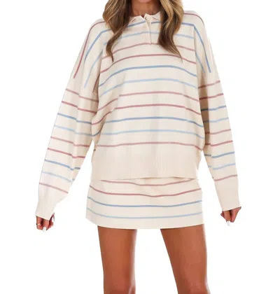 Le Lis Good Fit Stripe Sweater Two Piece Set In Cream In White