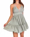 Le Lis Harvest Breeze Babydoll Mini Dress In Sage In Green