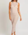 Shop Le Lis High Neck Sleeveless Sweater Maxi Dress In Cream In Beige
