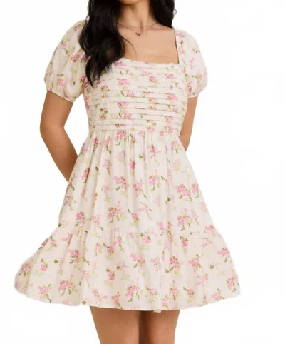 Le Lis Isobelle Floral Mini Dress In Ivory In Multi