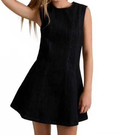 Le Lis Kathleen Denim Mini Dress In Black