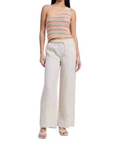 Le Lis Kelly One Shoulder Crochet Top In Tangerine In Multi