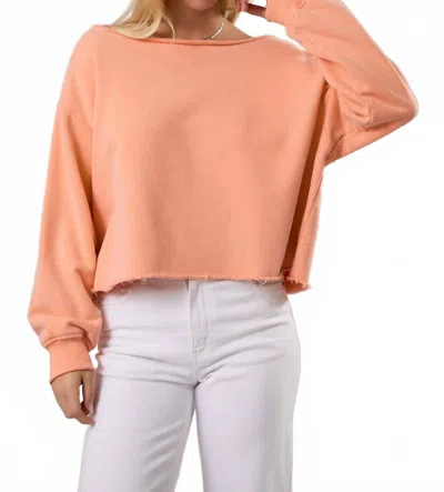 Le Lis Kennedy Off The Shoulder Sweatshirt In Light Orange