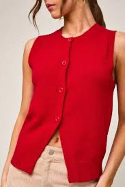 Le Lis Knit Vest In Red