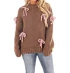 Le Lis Knot Your Average Bow Sweater In Brown In Brown