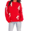 Le Lis Knot Your Average Bow Sweater In Red In Red