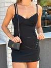 Le Lis Lacey Mini Dress In Black