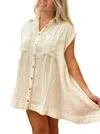 Le Lis Lala Button Down Shirt Dress In Cream In White