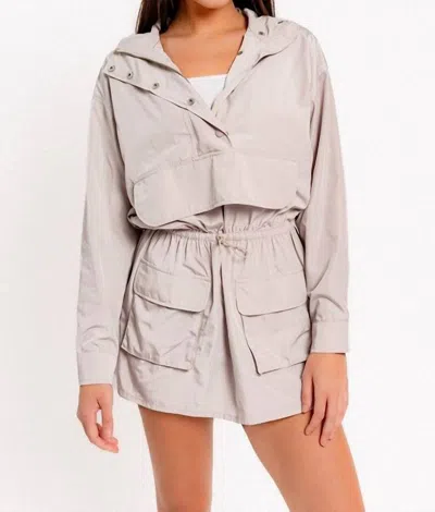 Le Lis Lana Windbreaker Pocket Dress In Beige
