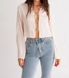 Le Lis Lasso Rhinestone Satin Top In Cream