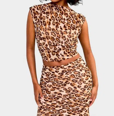 Le Lis Leopard Print Tie Back Tank In Multi