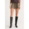 Le Lis Leopard Sequin Micro Shorts In Brown