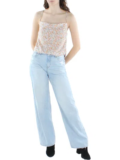 Le Lis Lila Womens Criss Cross Back Short Cropped In Blue