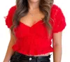 Le Lis Lizzie Top In Red In Red