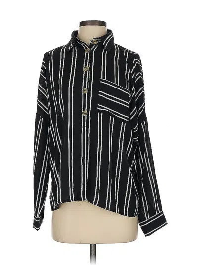 Pre-owned Le Lis Long Sleeve Blouse In Black
