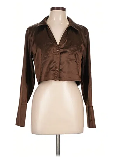 Pre-owned Le Lis Long Sleeve Blouse In Brown