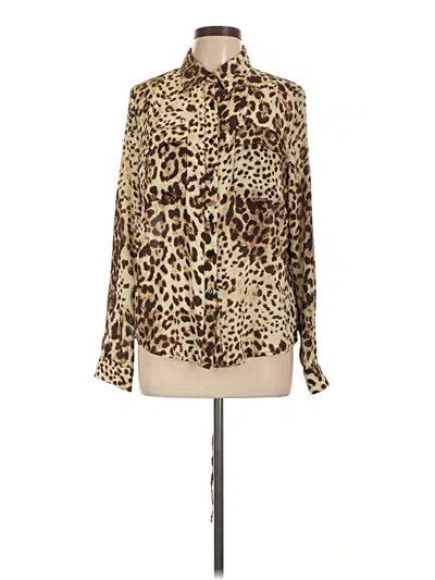 Pre-owned Le Lis Long Sleeve Blouse In Brown