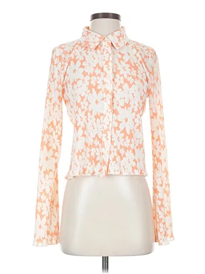 Pre-owned Le Lis Long Sleeve Blouse In Orange